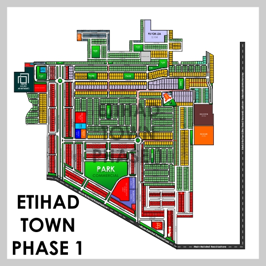Etihad Town Lahore Phase 1 Map