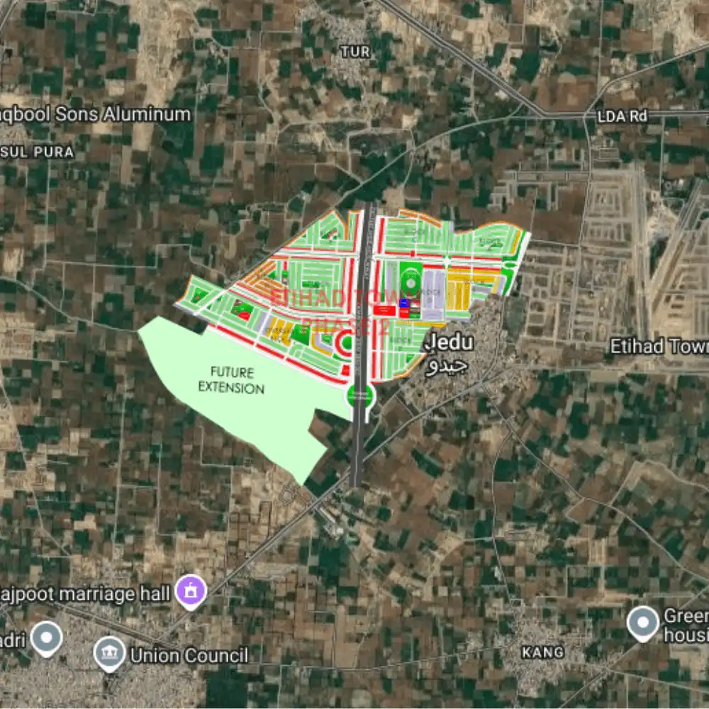 Location & Address of Etihad Town Lahore Phase 2