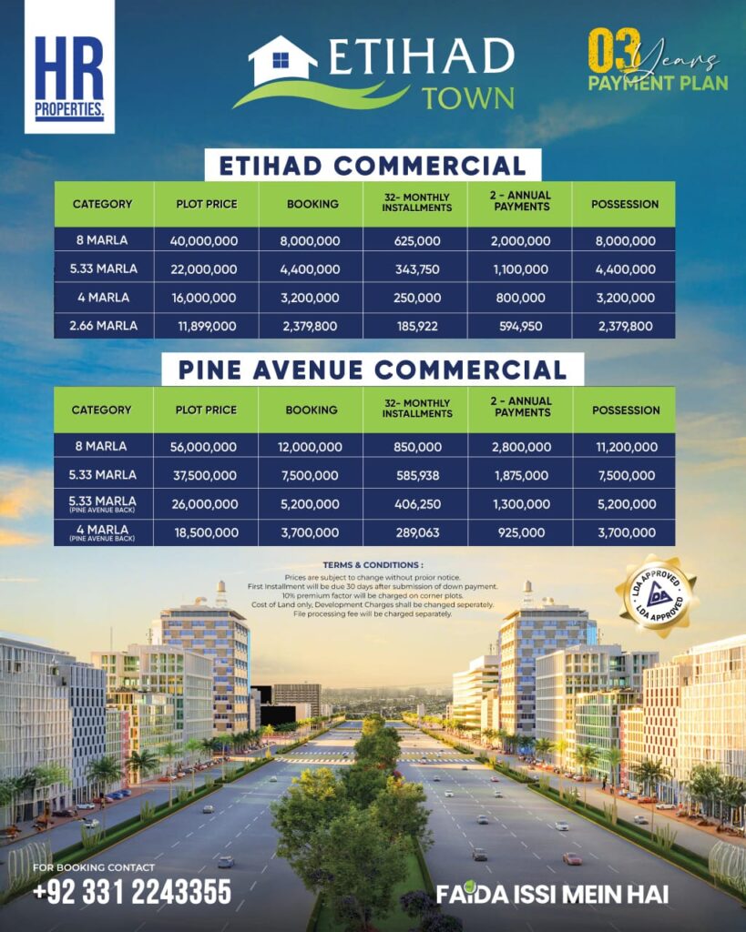 Etihad Town Phase 3 Payment Plan 2025